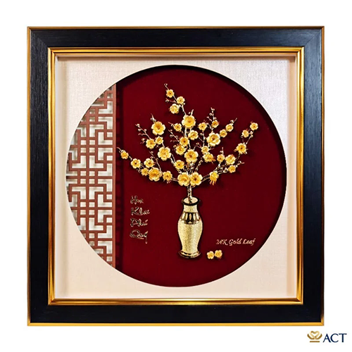 Tranh cá chép hoa sen dát vàng 24K ACT GOLD ISO 9001:2015 - Chi Nhánh Hồ Chí Minh - Công Ty TNHH V&T GOLD Việt Nam